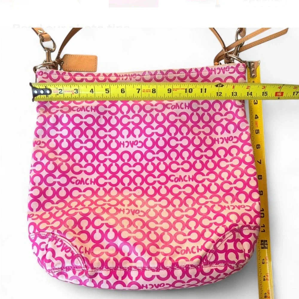Coach Pink Signature C Monogram Hobo Shoulder Bag Wristlet Set Y2K Barbiecore